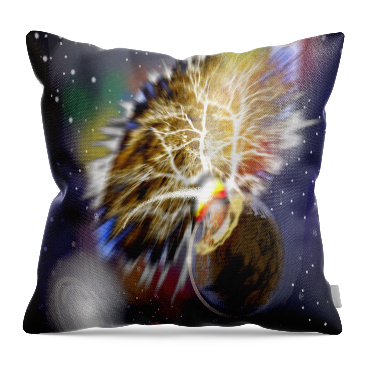 Fomalhaut Throw Pillow featuring the digital art Fomalhaut Royal Star Archangel Gabriel Astrology by Delynn Addams