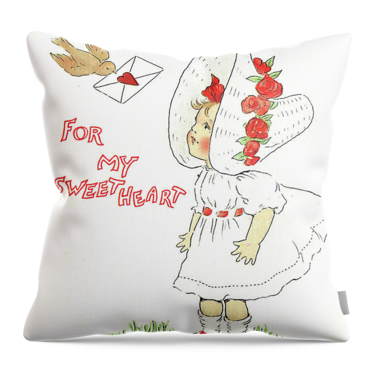 Sweetheart Throw Pillow featuring the digital art For My Sweetheart by Long Shot