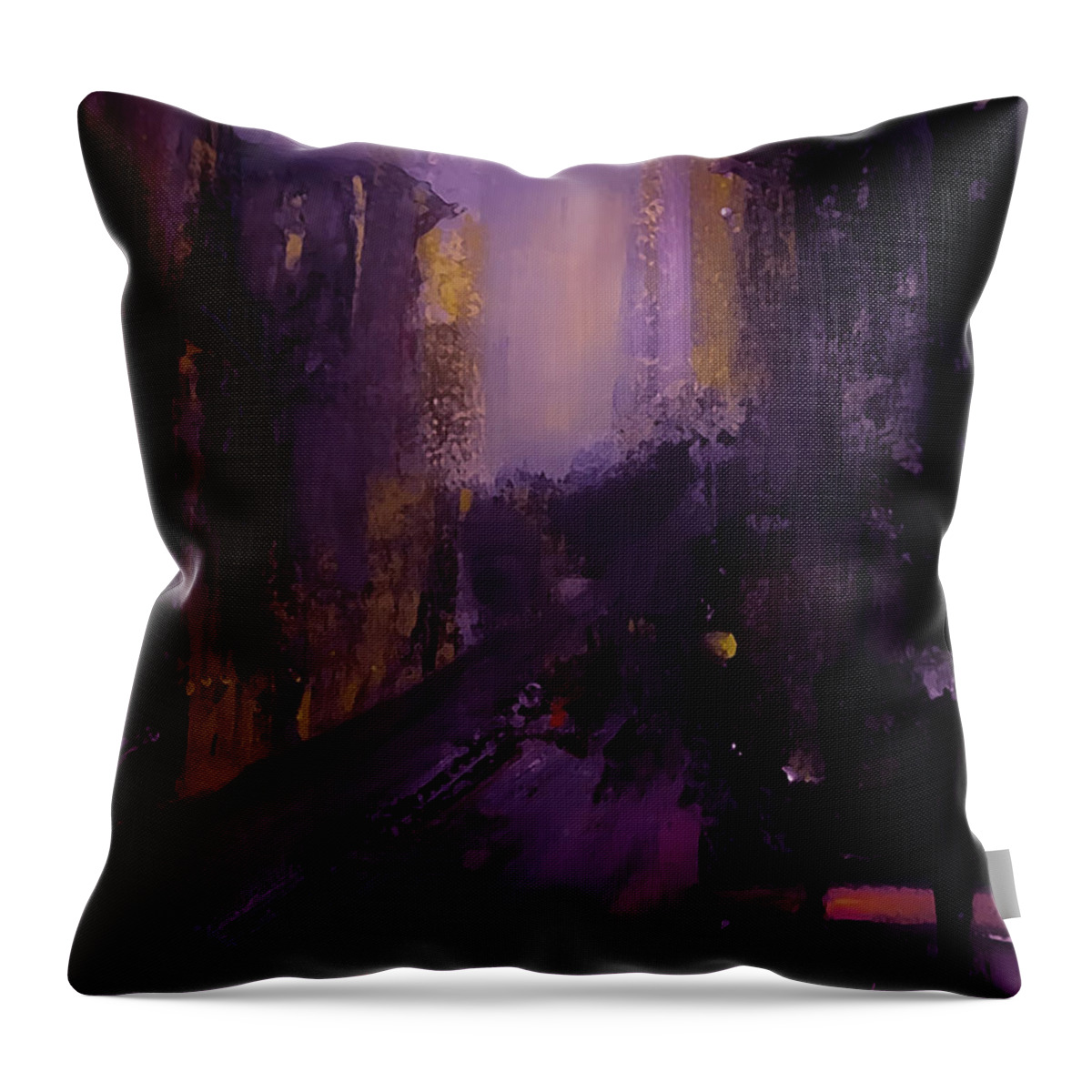 Abstract Throw Pillow featuring the painting Foreshadowing by Lisa Kaiser
