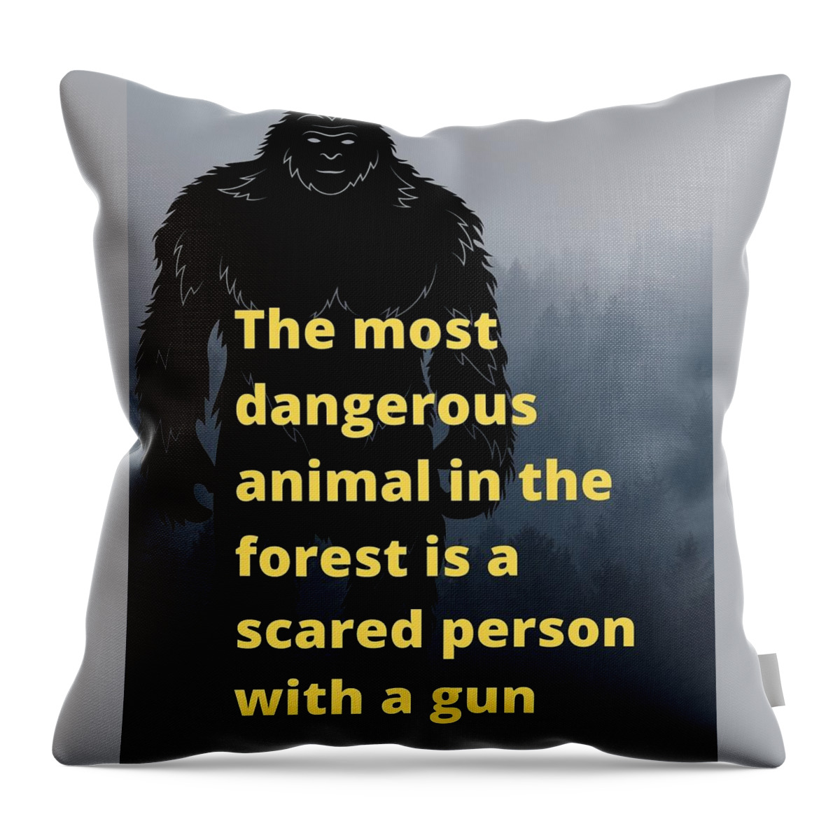 Sasquatch Throw Pillow featuring the digital art Forest Animal by Hank Gray