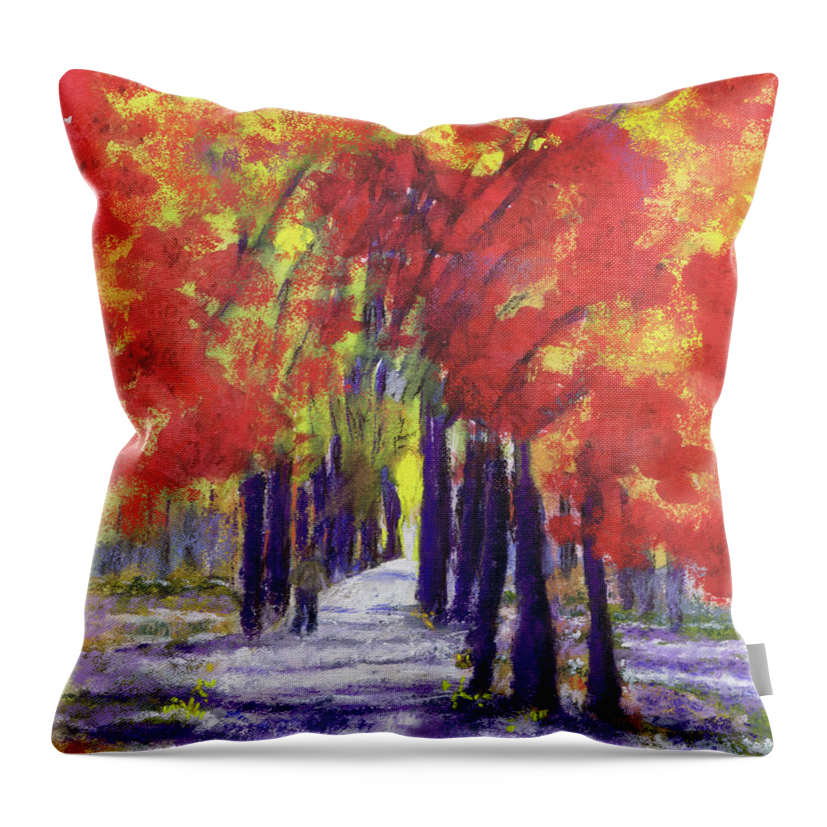 Fall Throw Pillow featuring the painting Forest Park by Lisa Crisman
