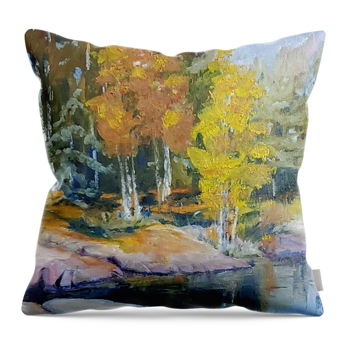Painting Throw Pillow featuring the painting Forest by Sheila Romard