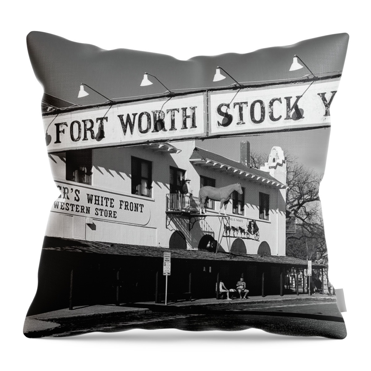 Texas Throw Pillow featuring the photograph Fort Worth Stockyards by KC Hulsman