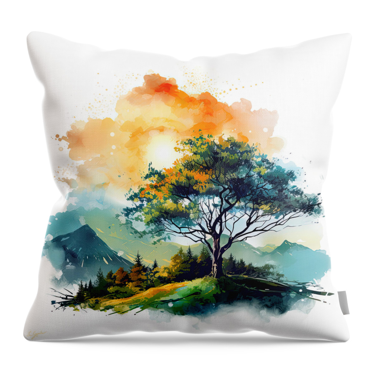 Four Seasons Throw Pillow featuring the digital art Four Seasons of Color and Light by Lourry Legarde