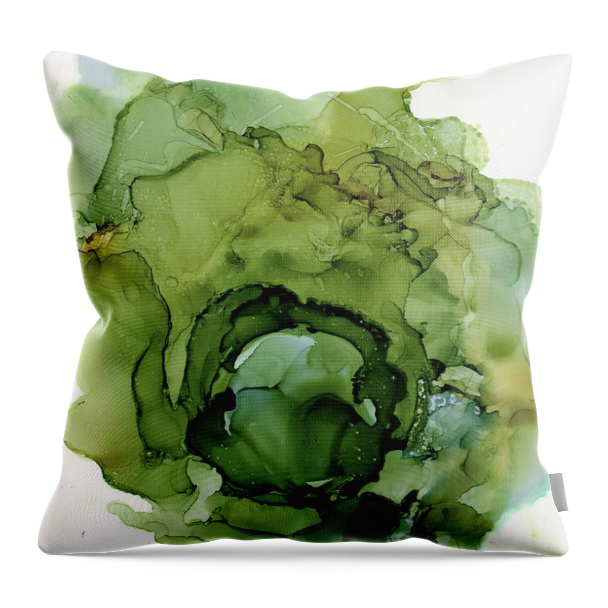 Alcohol Ink Throw Pillow featuring the painting Fragile by Christy Sawyer