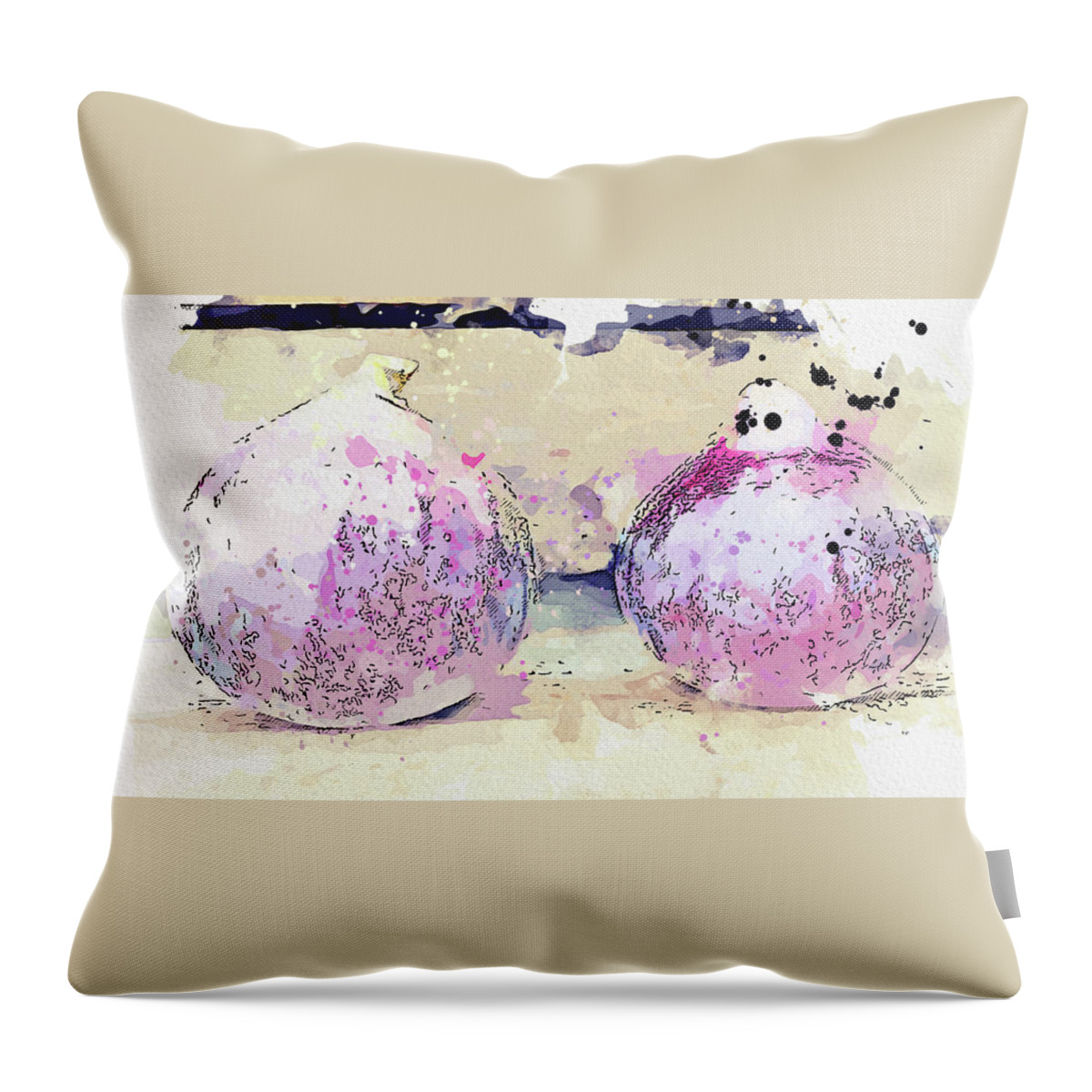 Er Throw Pillow featuring the painting Fragola Nera fig 2, ca 2021 by Ahmet Asar, Asar Studios by Celestial Images
