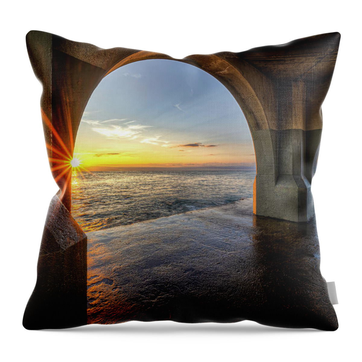 Port Washington Throw Pillow featuring the photograph Framed by Brad Bellisle