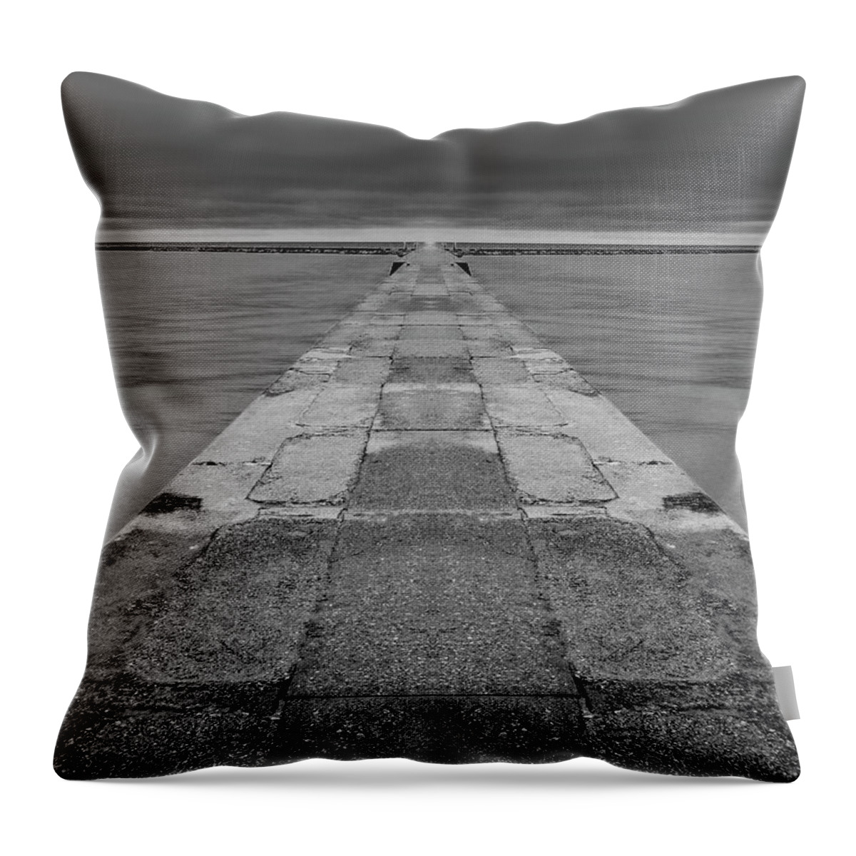 Waves Throw Pillow featuring the digital art Frankfort Pier Reflection 2 by Pelo Blanco Photo