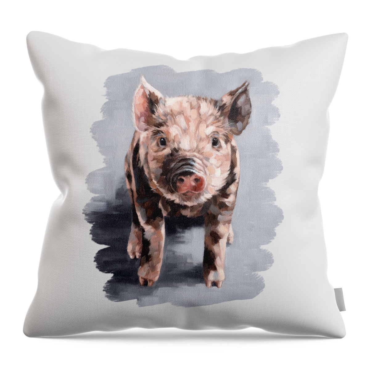 Piglet Throw Pillow featuring the painting Frankie by Rachel Stribbling
