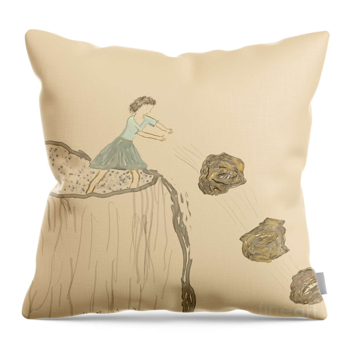 Painting Throw Pillow featuring the digital art Free Up by Kae Cheatham