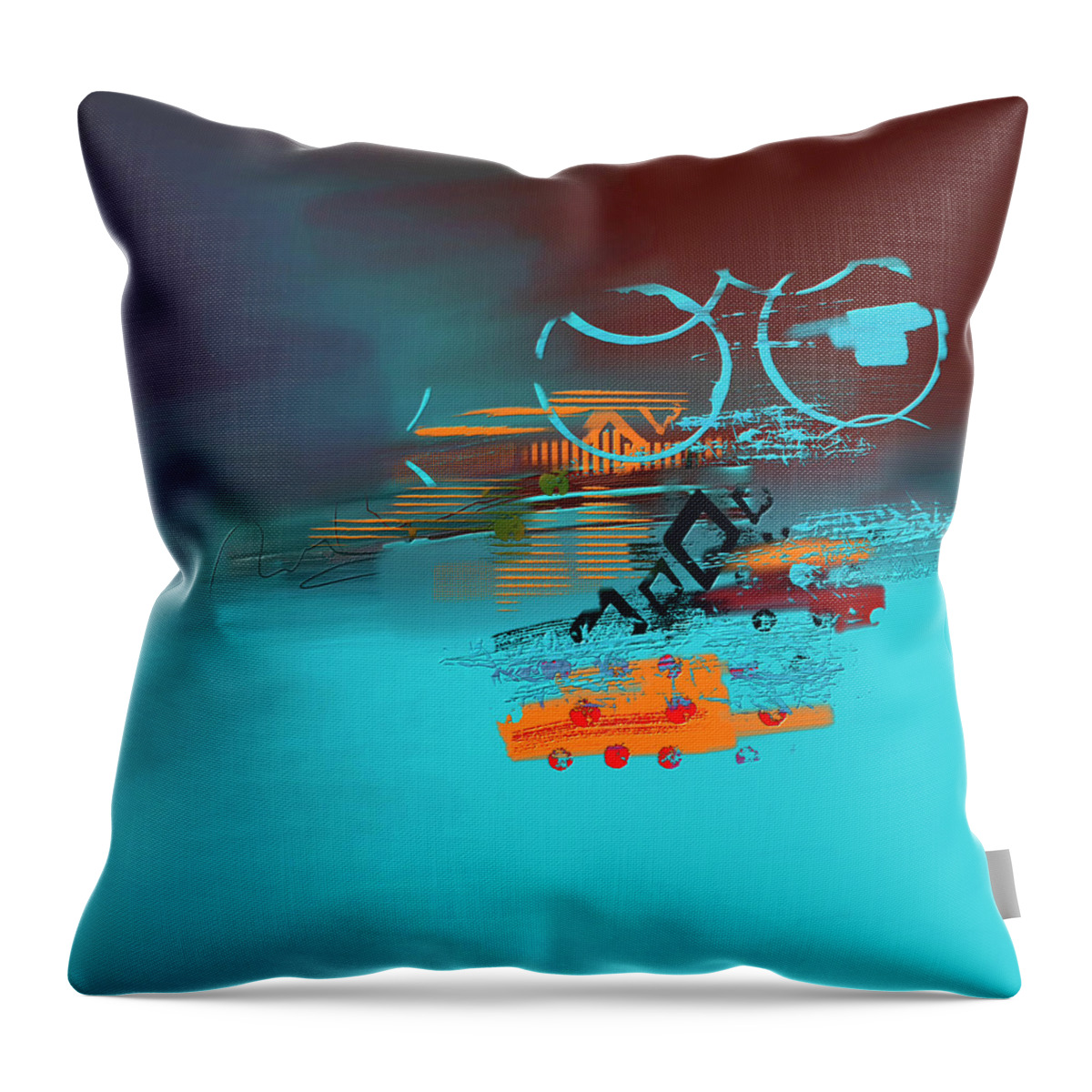 Blue Throw Pillow featuring the digital art Free Wheelin' by Marina Flournoy