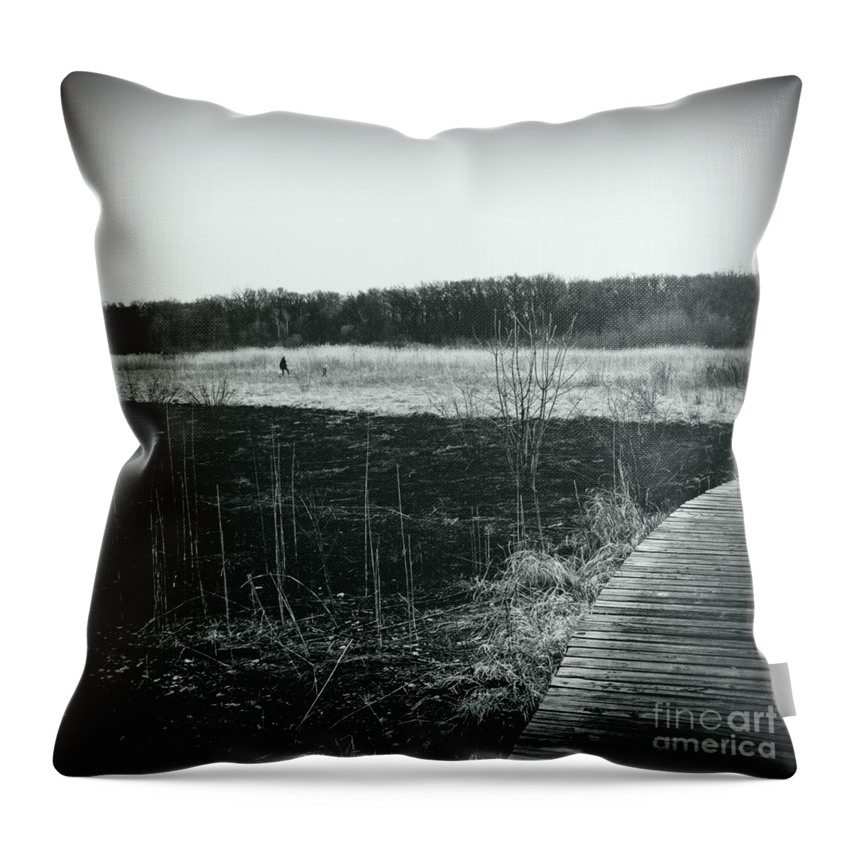 Silver Throw Pillow featuring the photograph Freedom in the Wetlands Brush - Silver Square by Frank J Casella