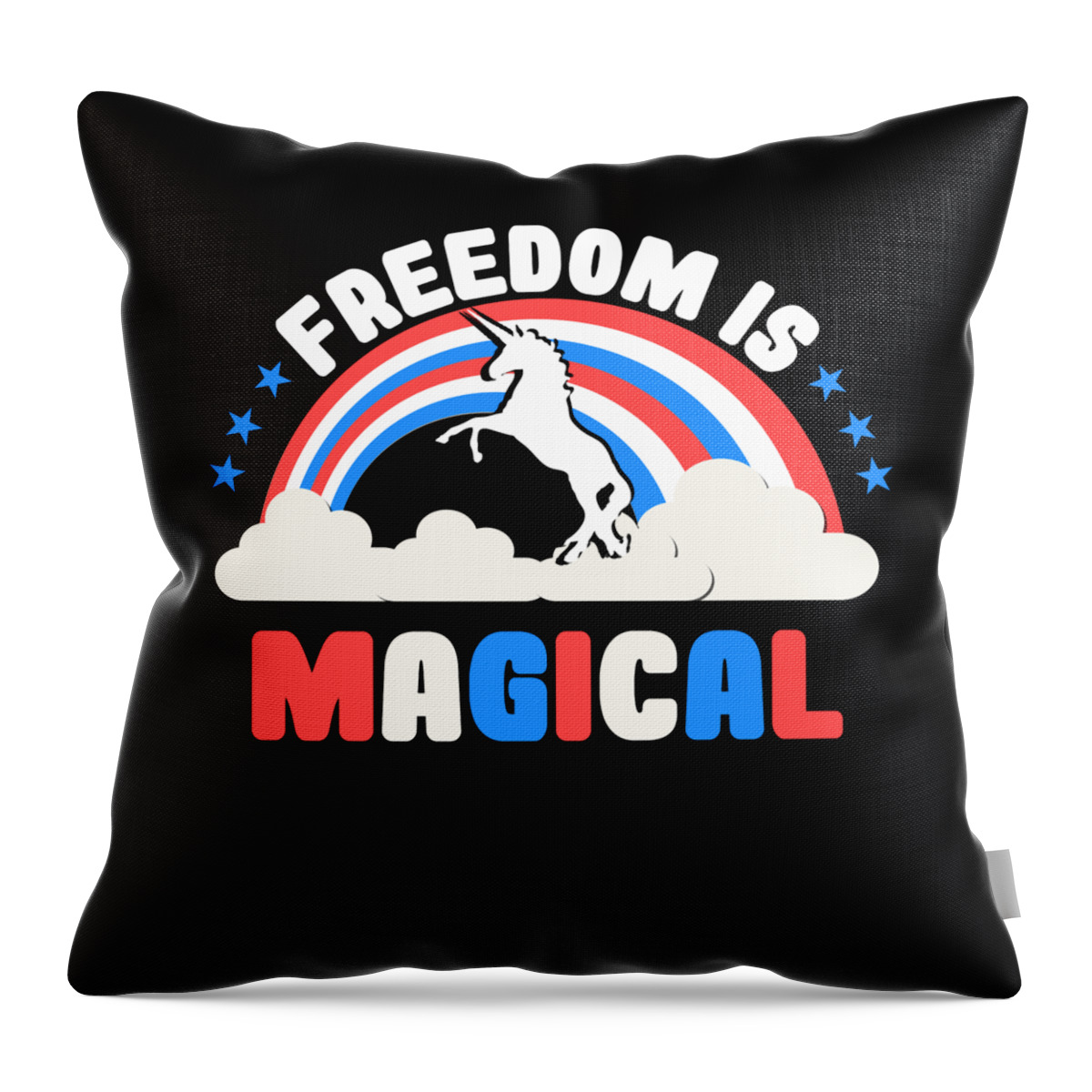 Funny Throw Pillow featuring the digital art Freedom Is Magical by Flippin Sweet Gear