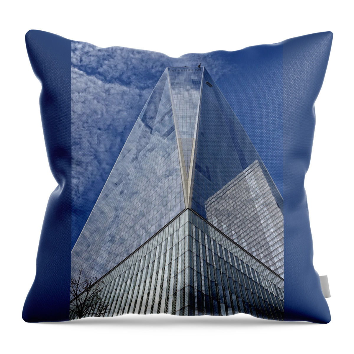 New York Throw Pillow featuring the photograph Freedom Tower Reflections by Russel Considine