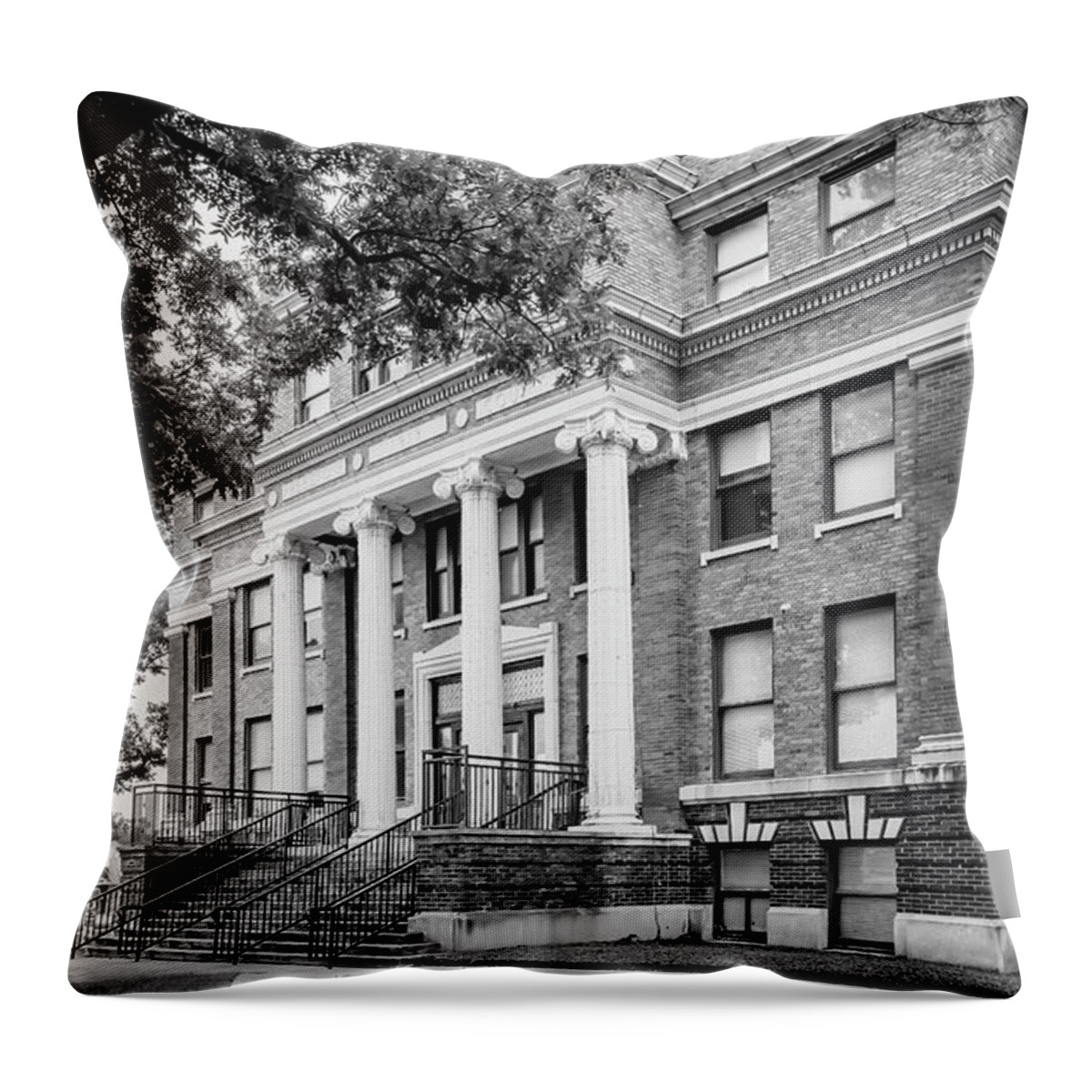 Freestone Throw Pillow featuring the photograph Freestone County Courthouse Fairfield TX by Joan Carroll
