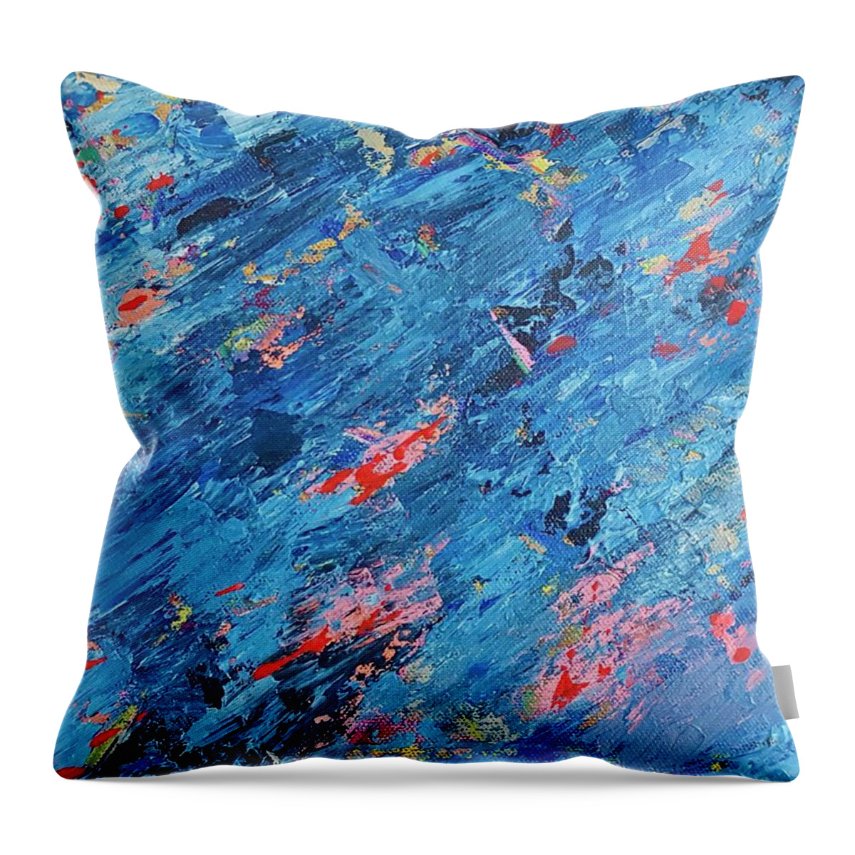 Abstract Throw Pillow featuring the painting Freeze by Jackie Ryan
