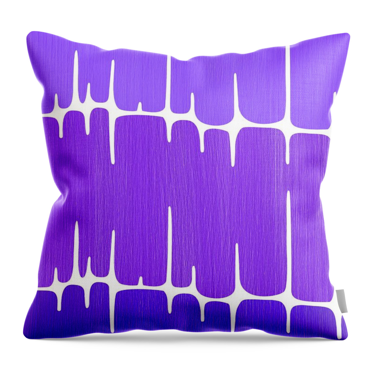 Sounds Waves Throw Pillow featuring the digital art Frequency in Purples 2 by Donna Mibus
