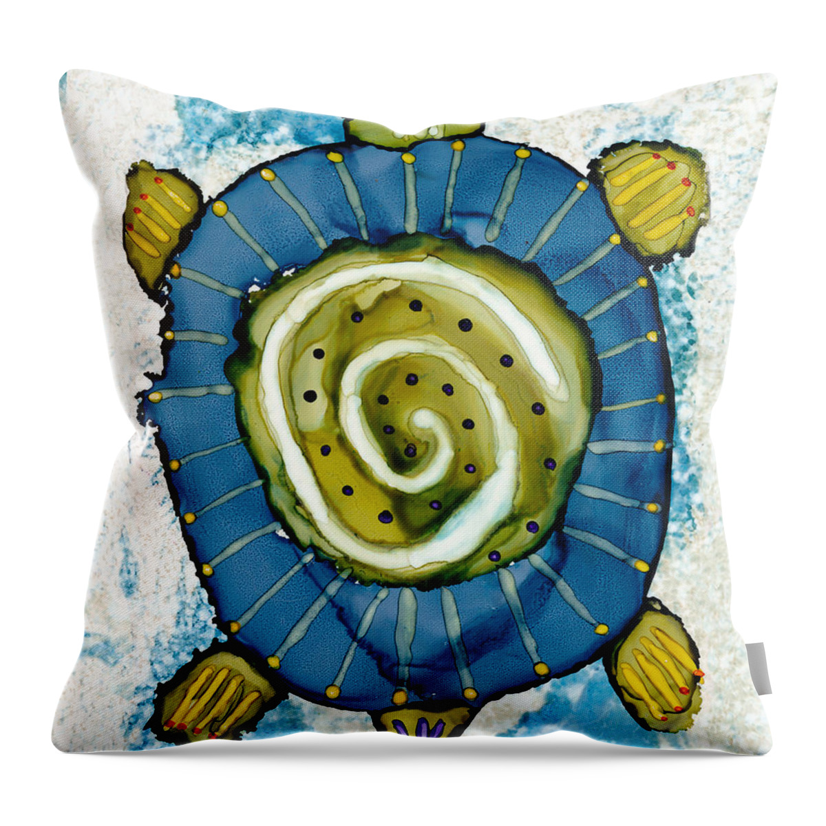 Turtle Throw Pillow featuring the painting From Above by Jan Killian