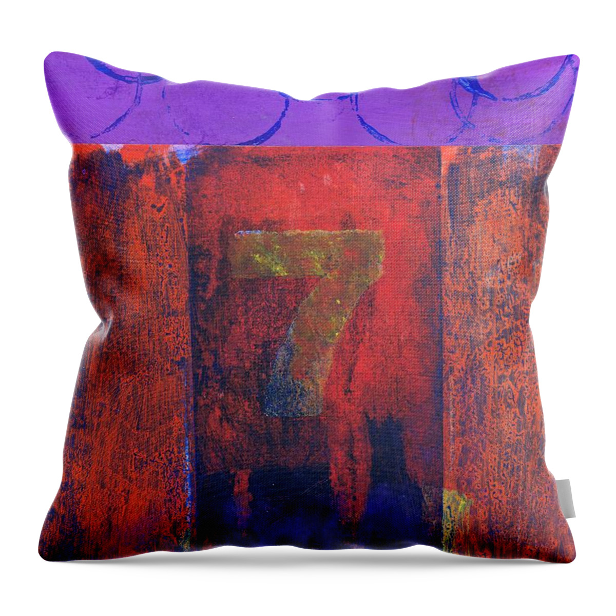 Angels Throw Pillow featuring the painting From Angels to Gamblers by Bill Tomsa