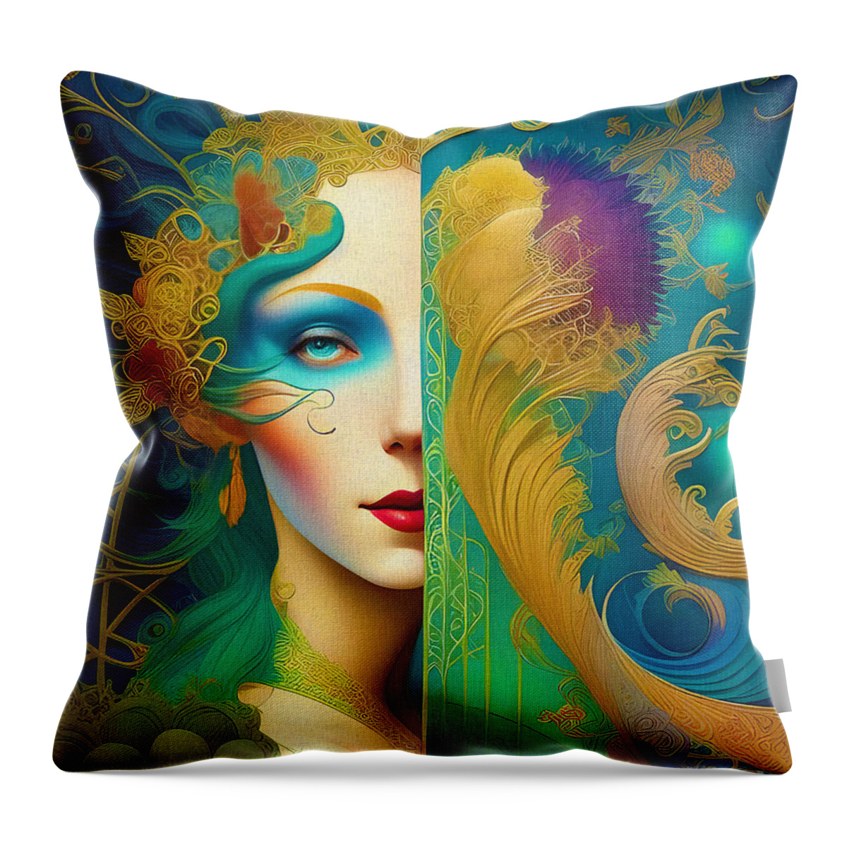Vkp Throw Pillow featuring the digital art From Behind the Screen by Vicki Pelham