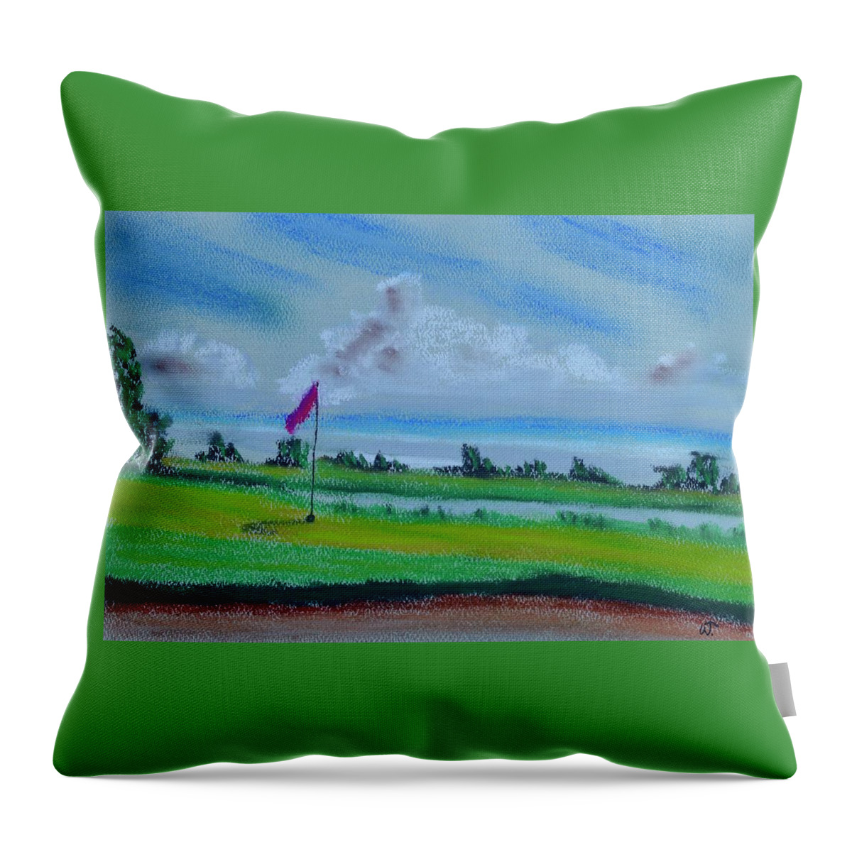 From The Bunker Throw Pillow featuring the pastel From the Bunker by Warren Thompson