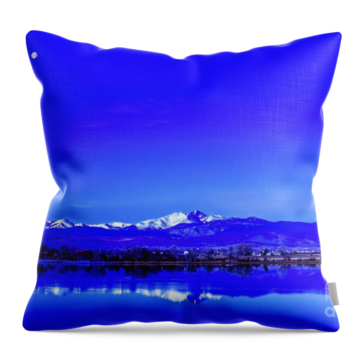 Jon Burch Throw Pillow featuring the photograph Front Range View with Moon by Jon Burch Photography