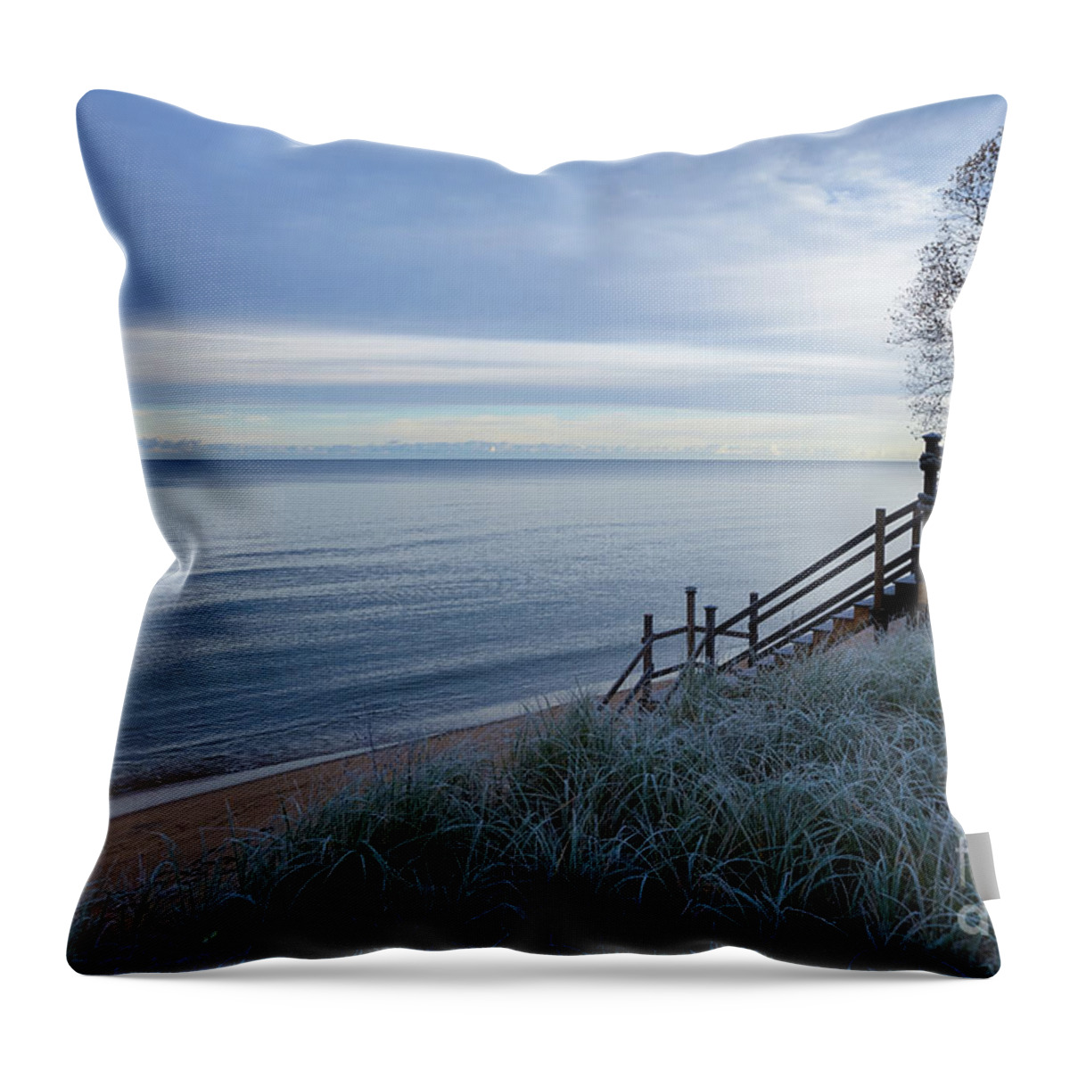 Frosted Calm Throw Pillow featuring the photograph Frosted Calm by Rachel Cohen