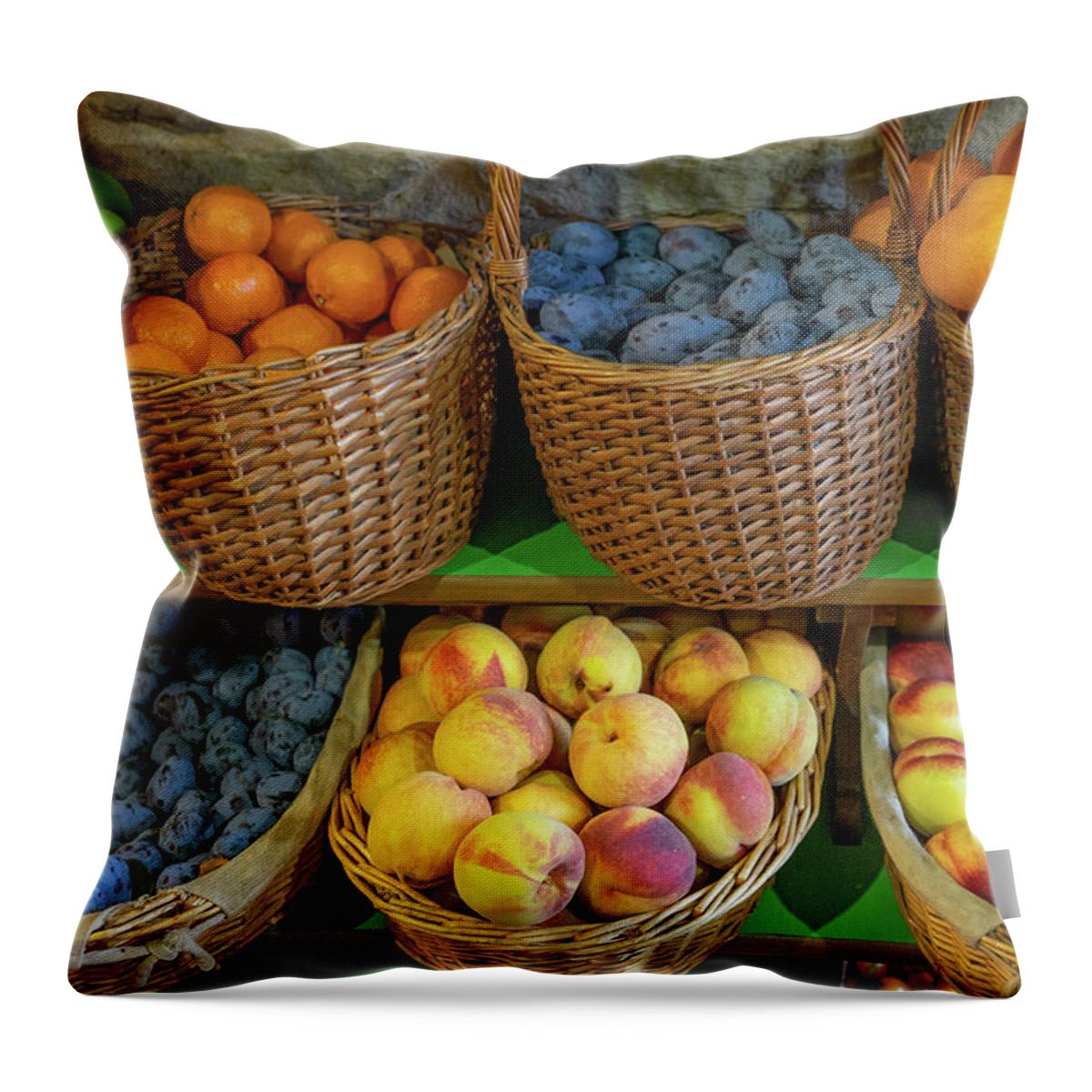 Italy Throw Pillow featuring the photograph Fruit baskets by Al Hurley