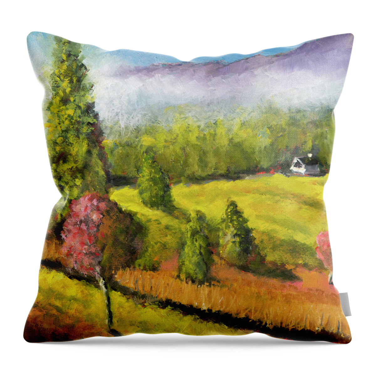Ft Hoskins Throw Pillow featuring the painting Ft Hoskins by Mike Bergen