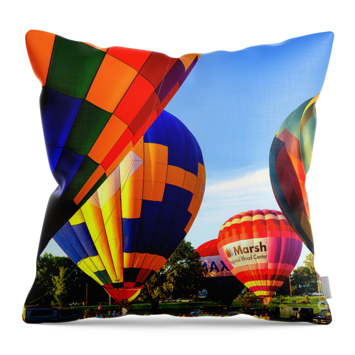 Funfest Throw Pillow featuring the photograph Fun Fest Hot Air Balloon Rally by Shelia Hunt