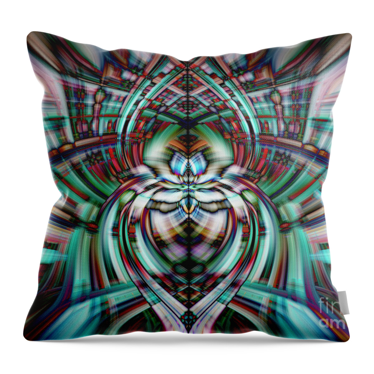 Abstract Throw Pillow featuring the photograph Fun With Teal by Cathy Donohoue