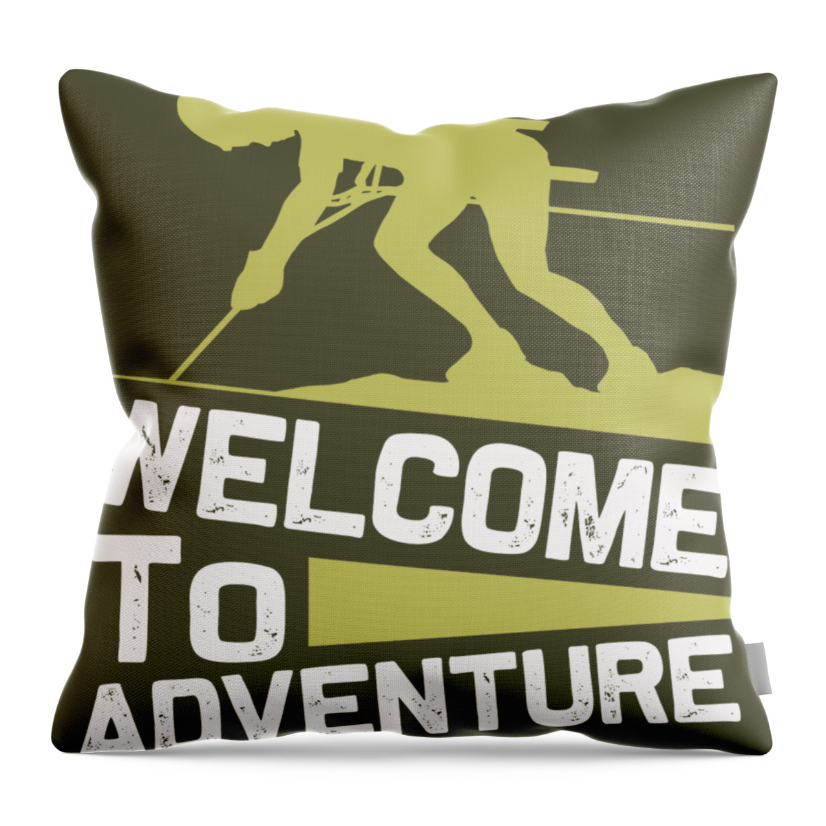 Funny Throw Pillow featuring the digital art Funny Gift Climbing Welcome To Adventure by Jeff Creation