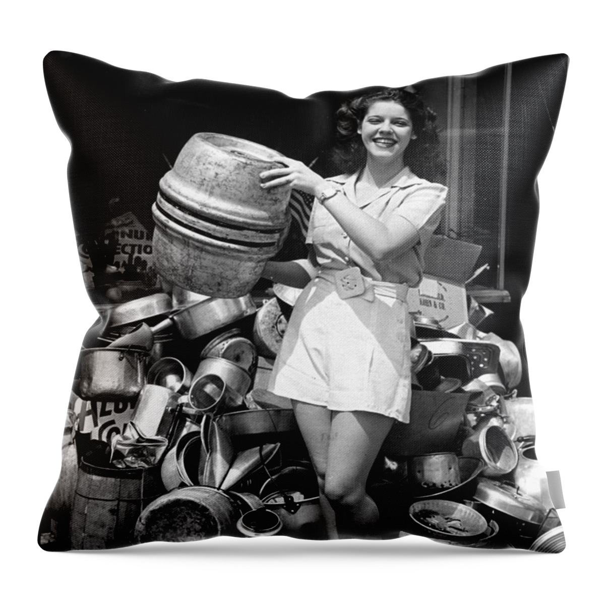 Prohibition. 20s Throw Pillow featuring the painting Funny Roaring Twenties No Prohibition Roaring 20s Gift Prohibition Keg by Tony Rubino