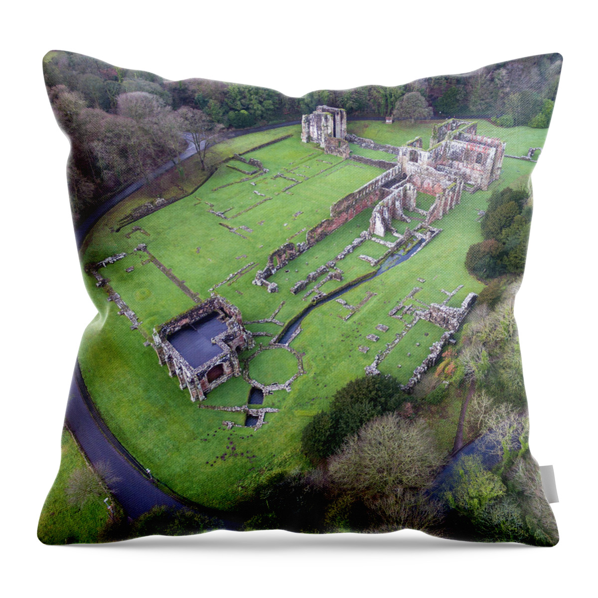 Furness Abbey Throw Pillow featuring the photograph Furness Abbey 2 by Steev Stamford