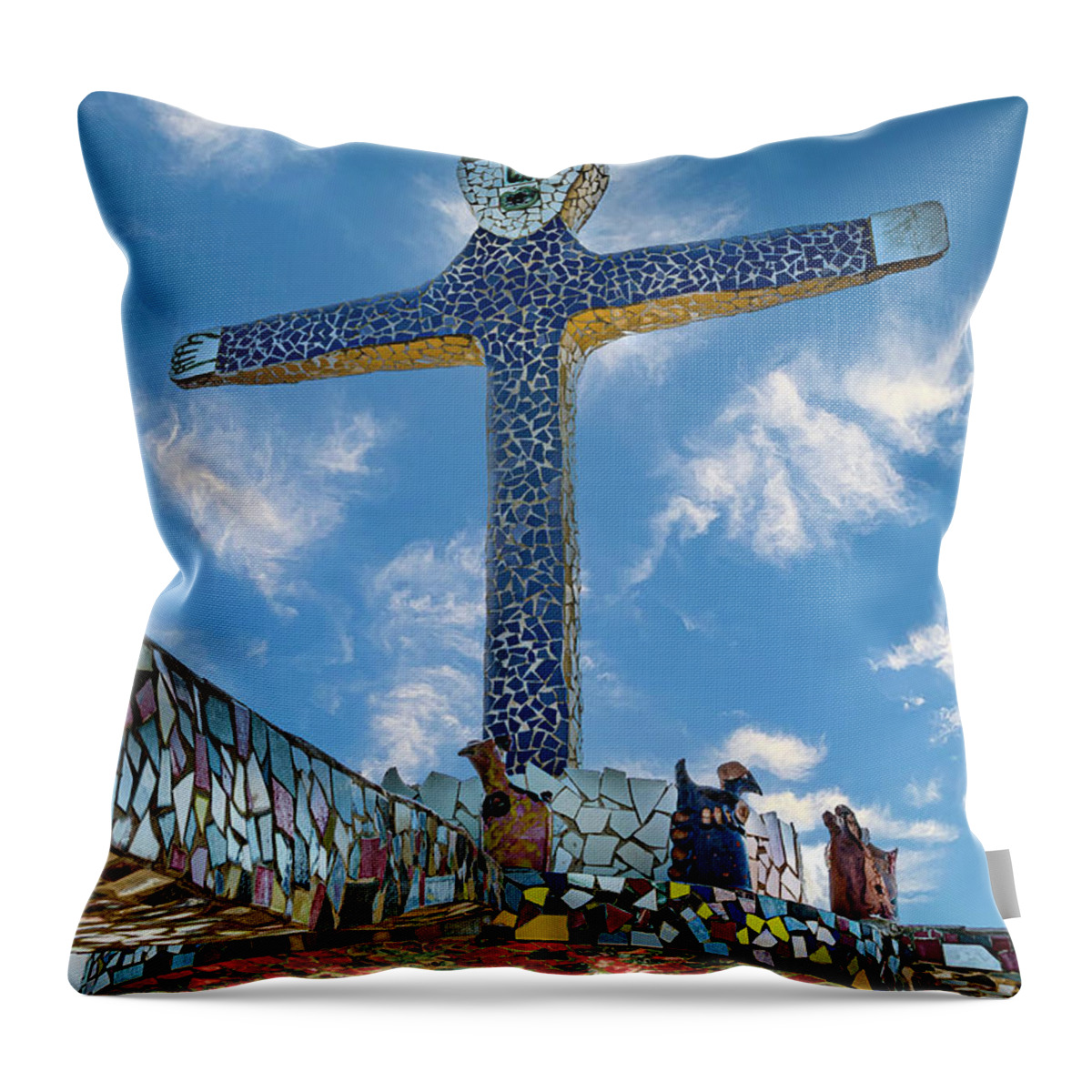 © 2015 Lou Novick All Rights Reversed Throw Pillow featuring the photograph Fusterlandia 2 by Lou Novick