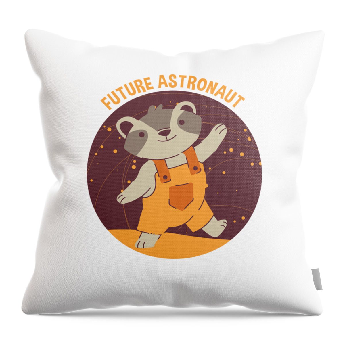 Adorable Throw Pillow featuring the digital art Future Astronaut Raccoon by Jacob Zelazny