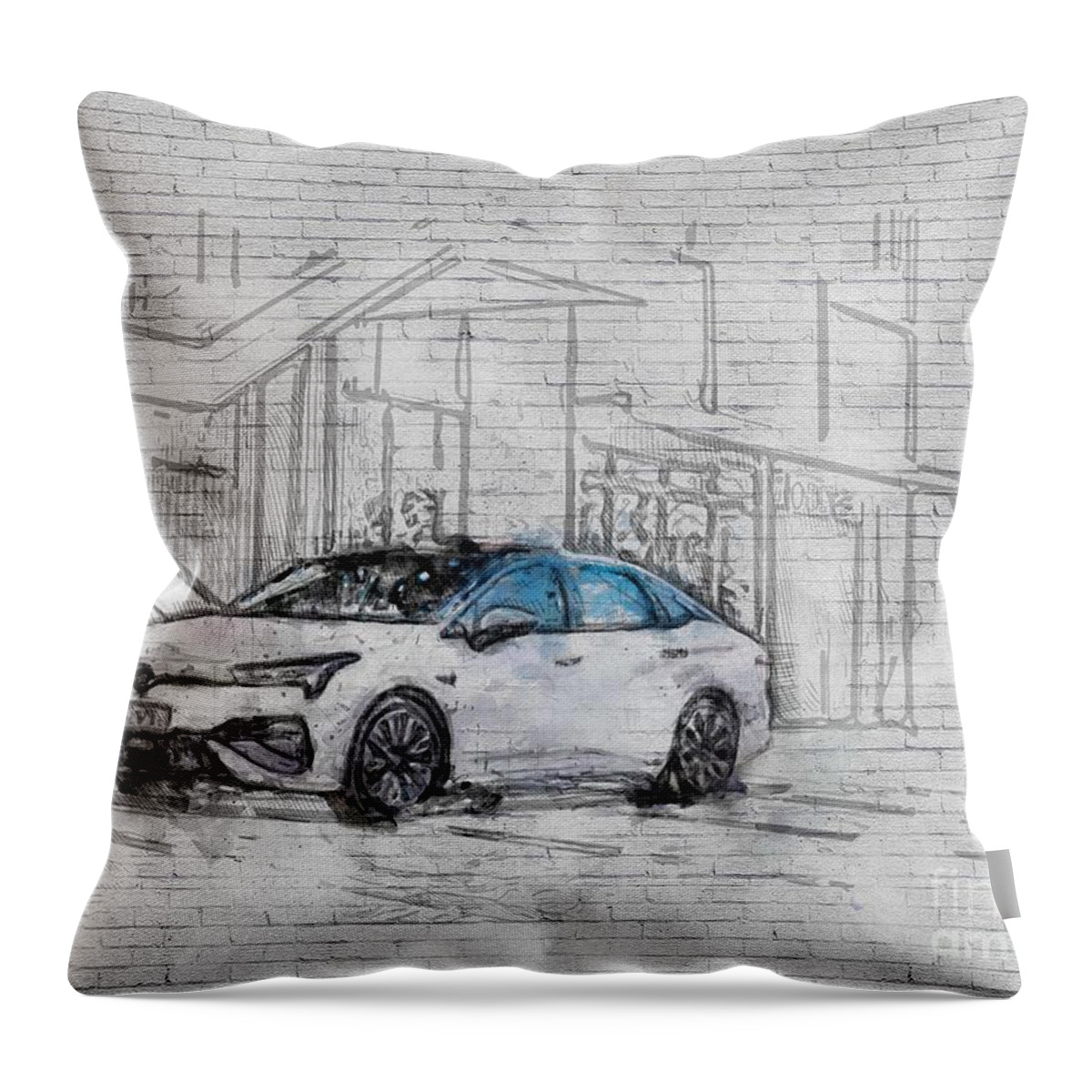  Throw Pillow featuring the digital art Gac Aion S Luxury Cars 2021 Street Chinese by Ashtyn Treutel