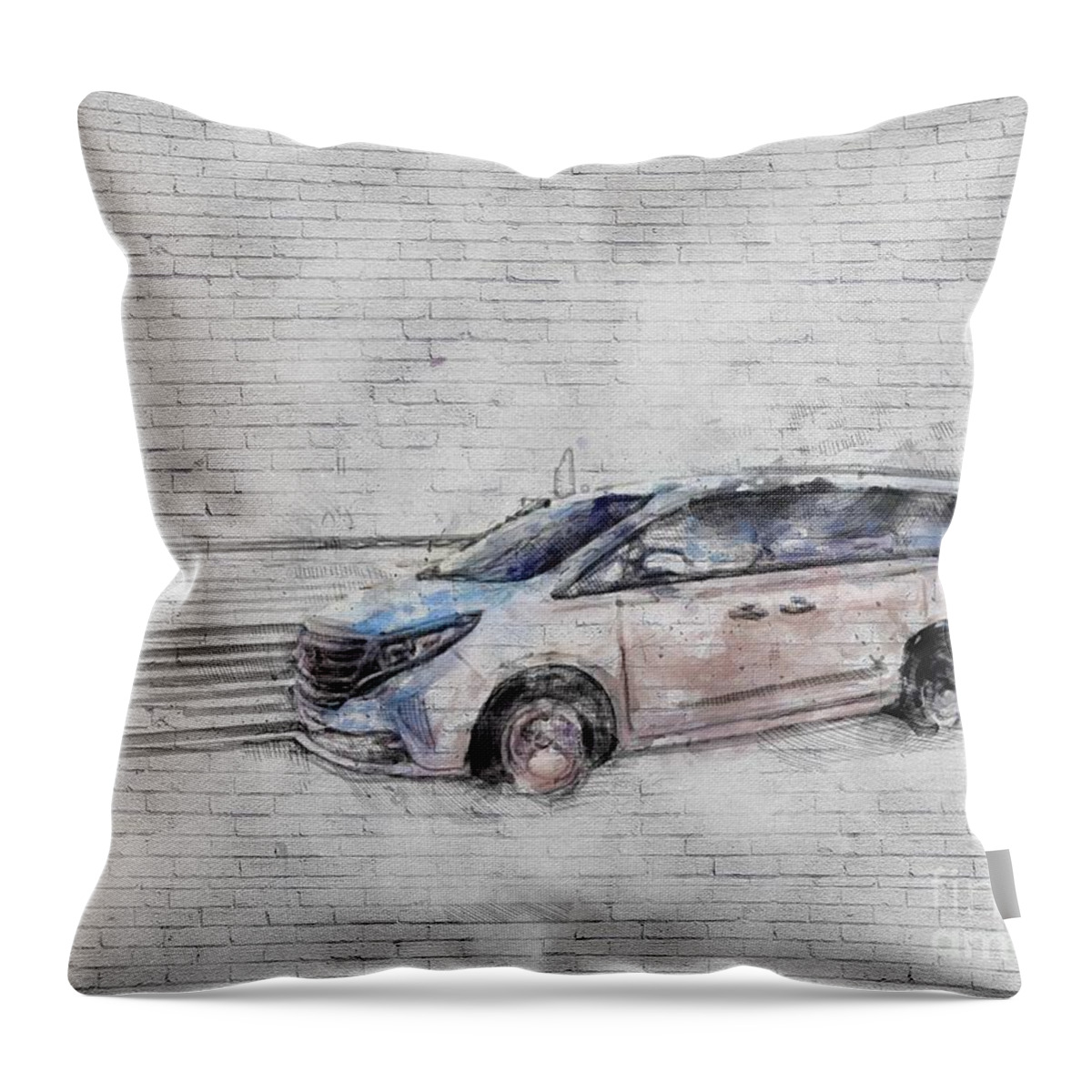  Throw Pillow featuring the digital art Gac Trumpchi Gm8 Road 2020 Cars Minivans Chinese by Ashtyn Treutel
