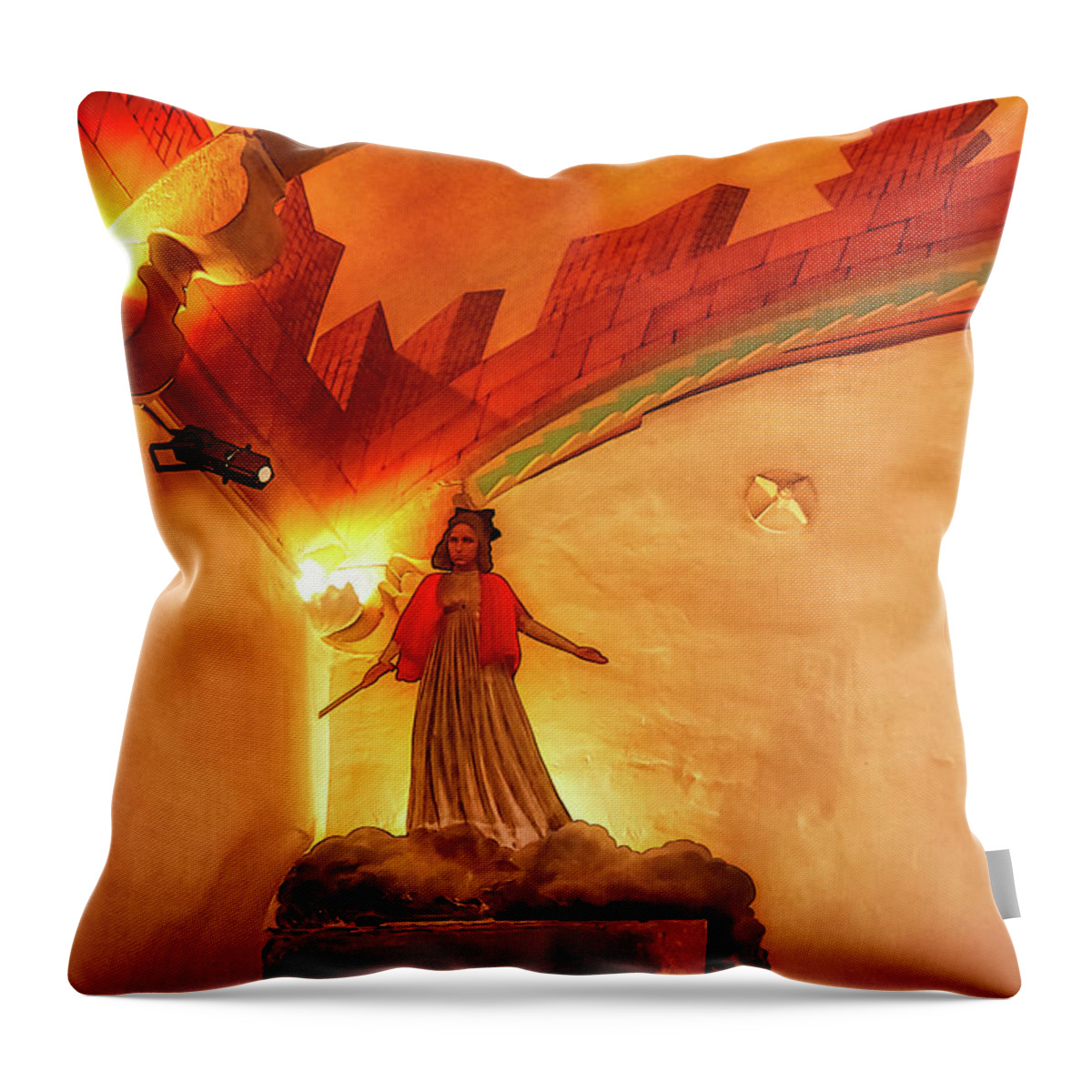Salvador Dali Throw Pillow featuring the photograph Gala Dali muse at Pubol Castle by Tatiana Travelways