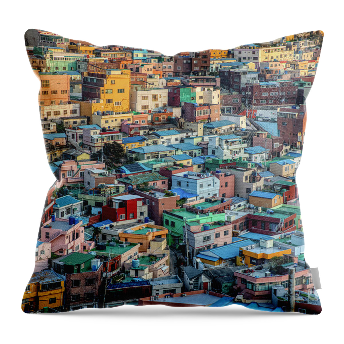 South Korea Throw Pillow featuring the photograph Gamcheon Culture Village by Rebecca Caroline Photography