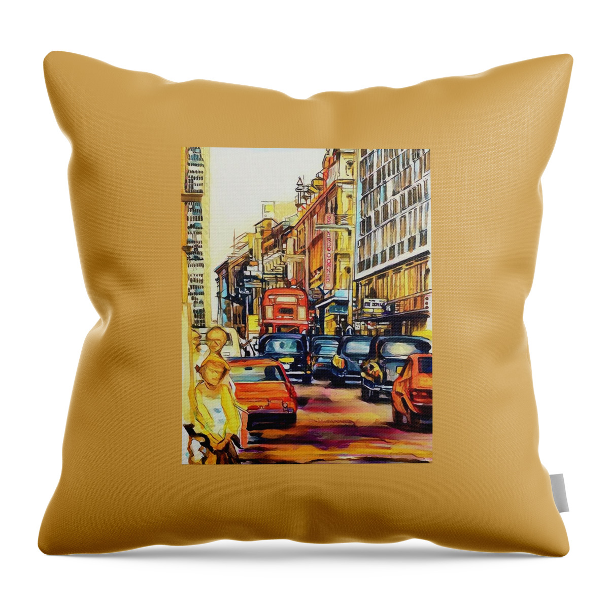  Throw Pillow featuring the painting Gaps by Try Cheatham