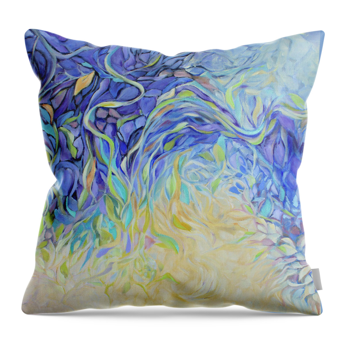 Garden Throw Pillow featuring the painting Garden of the Dragons by Jo Smoley
