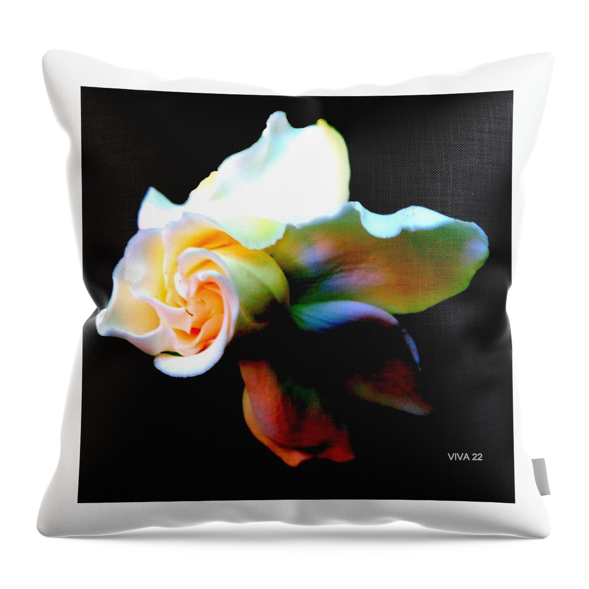 Gardenia Surreal Throw Pillow featuring the photograph Gardenia-surreal by VIVA Anderson