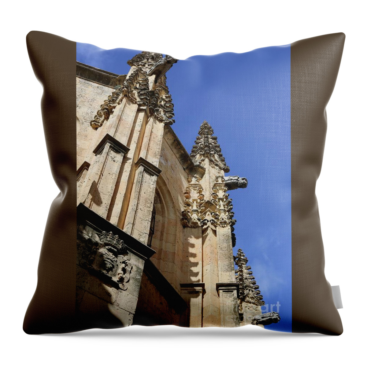 Segovia Throw Pillow featuring the photograph Gargoyles of Segovia by Carol Groenen