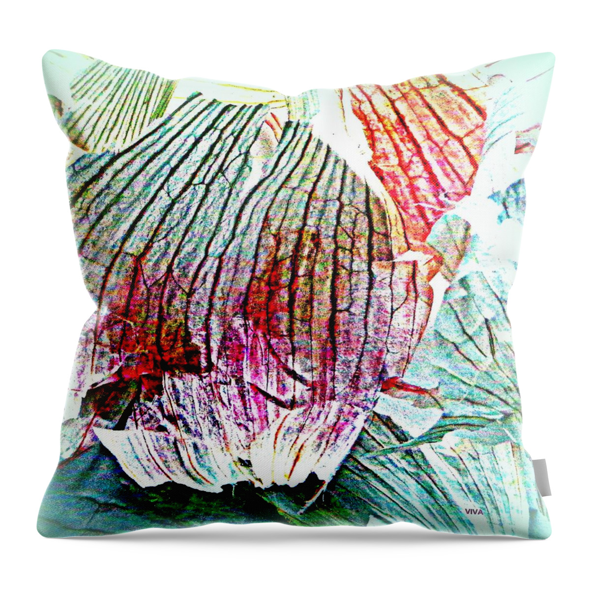 Garlic Peel Throw Pillow featuring the photograph Garlic Abstract  Series by VIVA Anderson