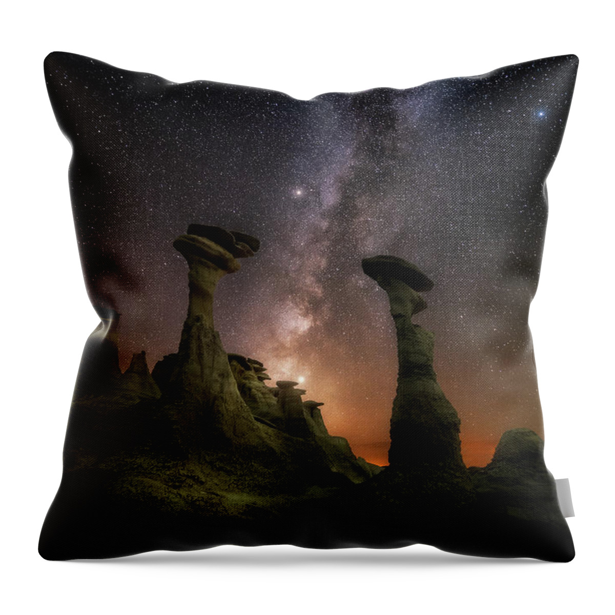 Badland Throw Pillow featuring the photograph Gate to the other universe by Henry w Liu