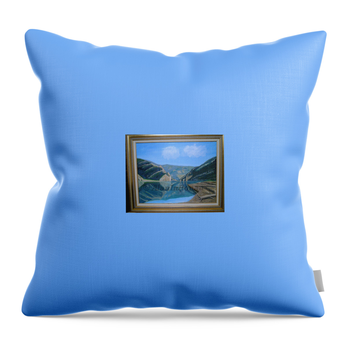 #oil Paintings Throw Pillow featuring the painting Gates of the Mountains by Alan Findly
