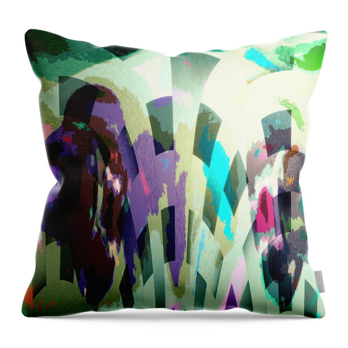 Abstract Throw Pillow featuring the digital art Gathering by Gerlinde Keating