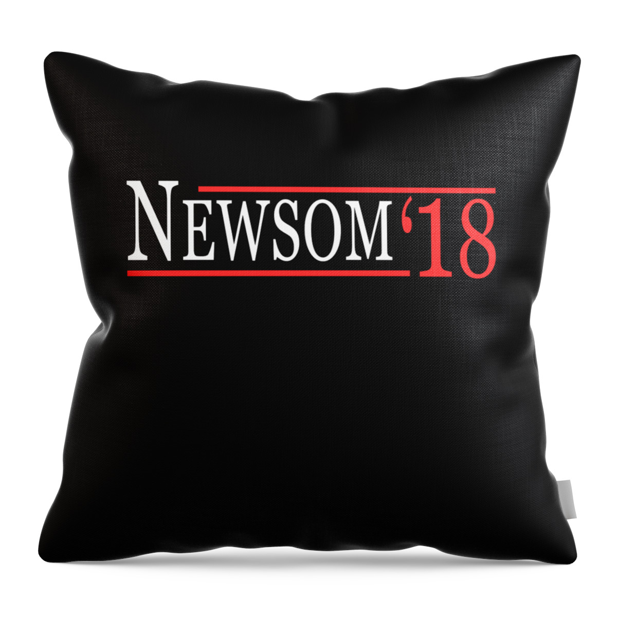 Funny Throw Pillow featuring the digital art Gavin Newsom For Governor 2018 by Flippin Sweet Gear