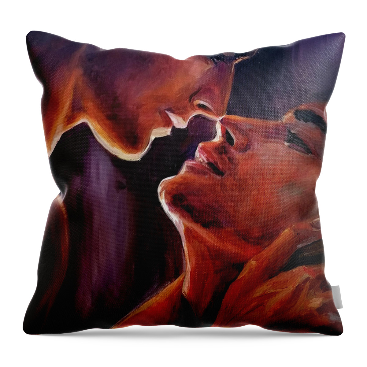 Gay Throw Pillow featuring the painting Gay couple by Alex Kalenova